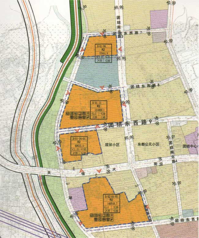 規(guī)劃指標(biāo)  團(tuán)結(jié)鎮(zhèn)B-01-06地塊土地收儲(chǔ)項(xiàng)目，規(guī)劃用地性質(zhì)為二類居住用地兼容商業(yè)設(shè)施用地